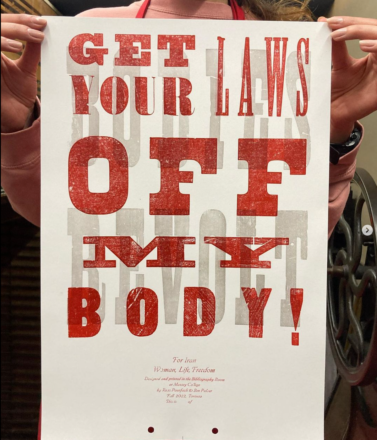 Get your Laws off my Body — letterpress